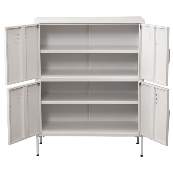 Aparador Alexandra House Living Blanco Metal 80 x 102 x 35 cm 5