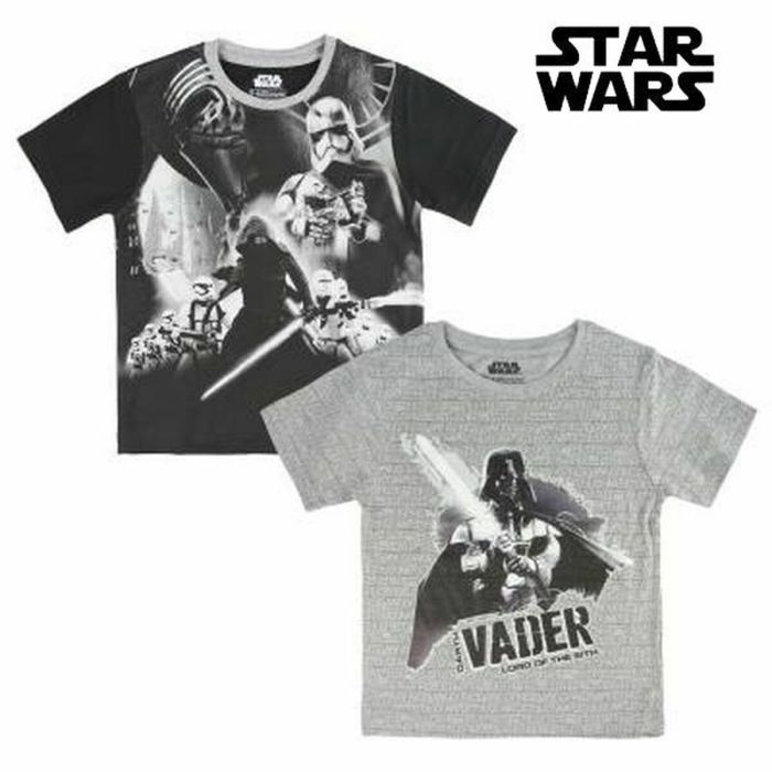 Camiseta de Manga Corta Infantil Star Wars 72677 Negro 0 Camiseta de Manga Corta Infantil Star Wars 72677 Negro 0