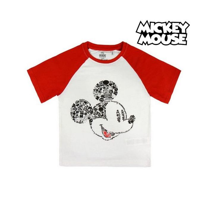 Camiseta de Manga Corta Infantil Mickey Mouse 73484 Blanco