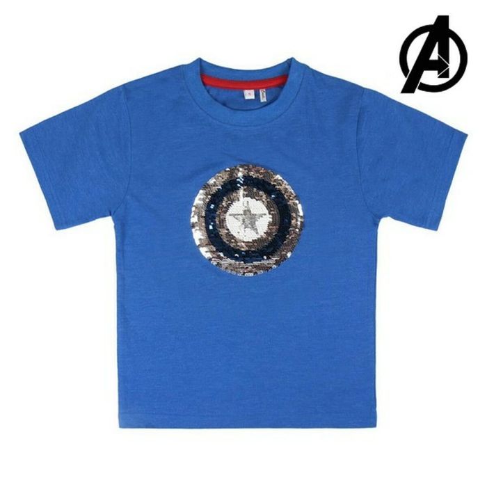 Camiseta de Manga Corta Infantil The Avengers 73491 Azul marino 4