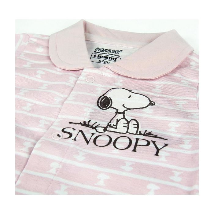Pelele de Manga Corta para Bebé Snoopy 74582 Rosa 2