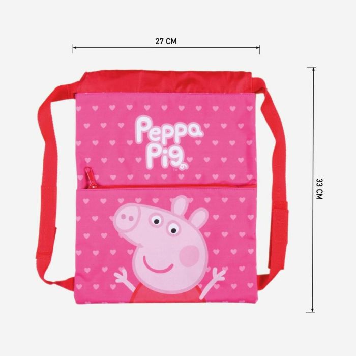 Mochila Saco Infantil Peppa Pig Rosa (27 x 33 x cm)