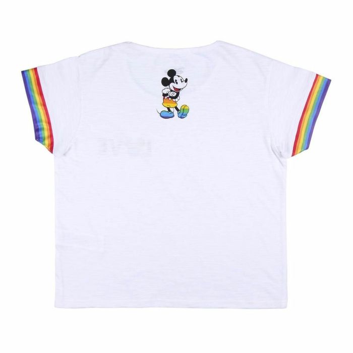 Camiseta de Manga Corta Mujer Disney Love Pride Blanco 2