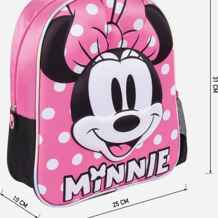 Mochila Escolar 3D Minnie Mouse Rosa (25 x 31 x 10 cm) 4