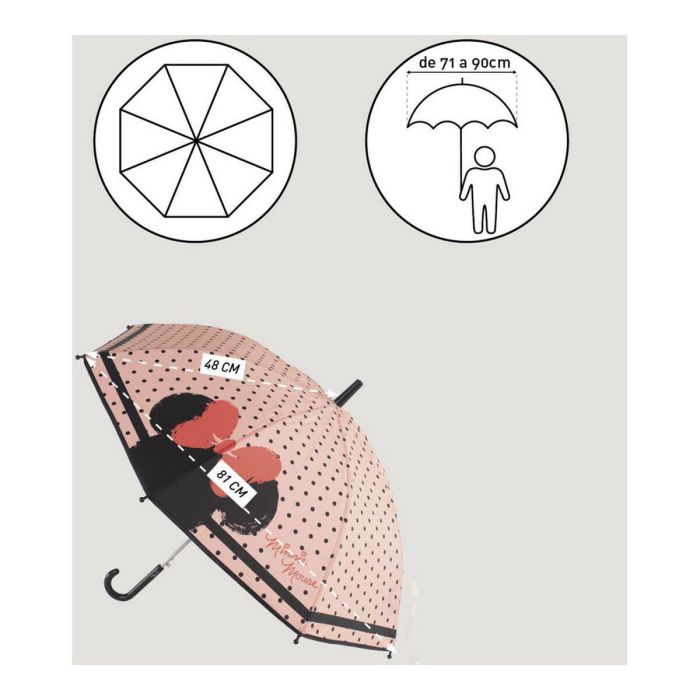Paraguas Automático Minnie Mouse Rosa (81 cm) 2
