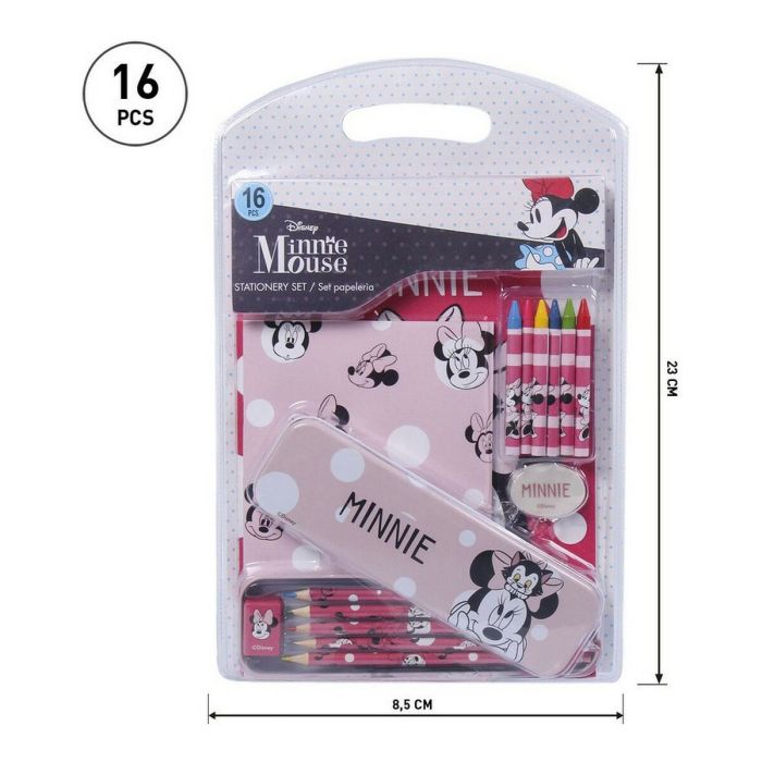 Set de Papelería Minnie Mouse Rosa (16 pcs) 4