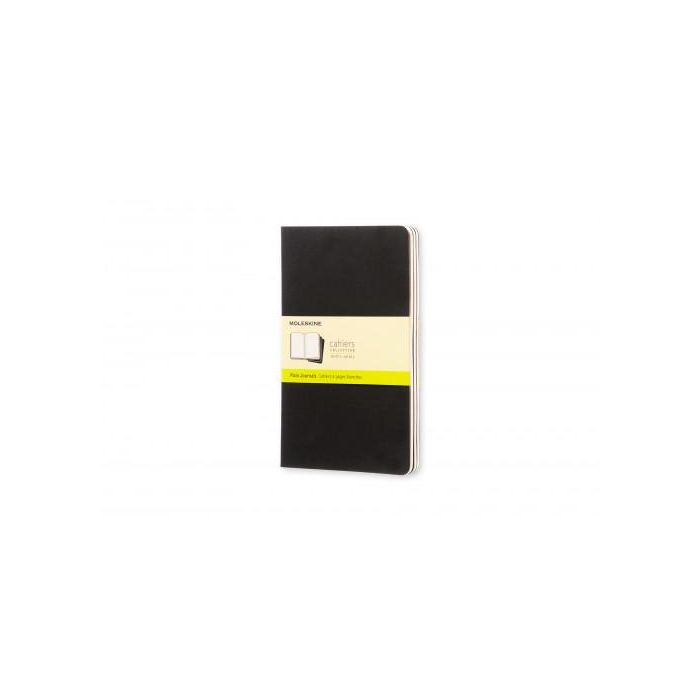 Set de 3 Libretas Cahier Negras L (13X21Cm) Lisas Moleskine QP318