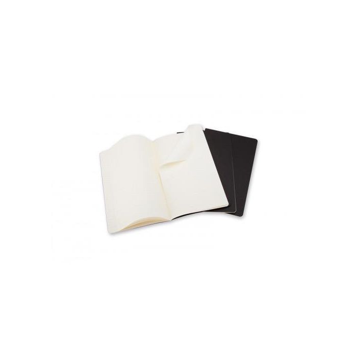 Set de 3 Libretas Cahier Negras L (13X21Cm) Rayas Moleskine QP316 1