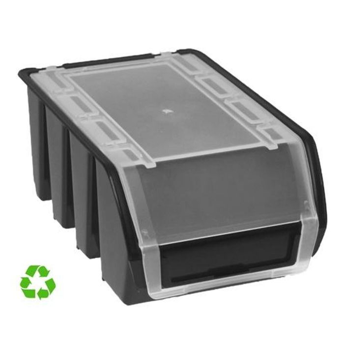 Archivo 2000 graveta Sostenible 0,9 L C-Tapa Apilable Y Encajable 160x115x75 mm Pp Reciclado Negro