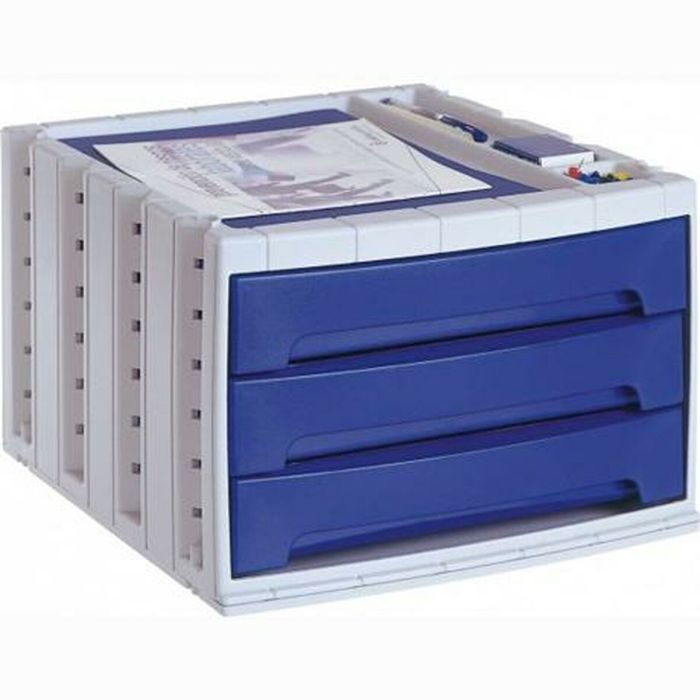 Archivador Modular Archivo 2000 Azul Gris Poliestireno Plástico 34 x 30,5 x 21,5 cm