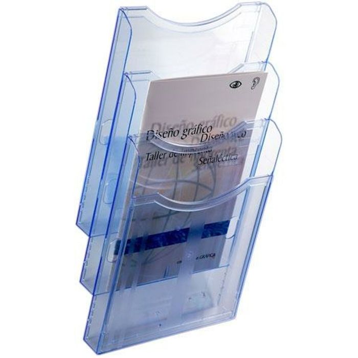Archivo 2000 expositor mural archiplay 3 compartimentos din a4 vertical 105x235x445 mm azul transparente Archivo 2000 expositor mural archiplay 3 compartimentos din a4 vertical 105x235x445 mm azul transparente