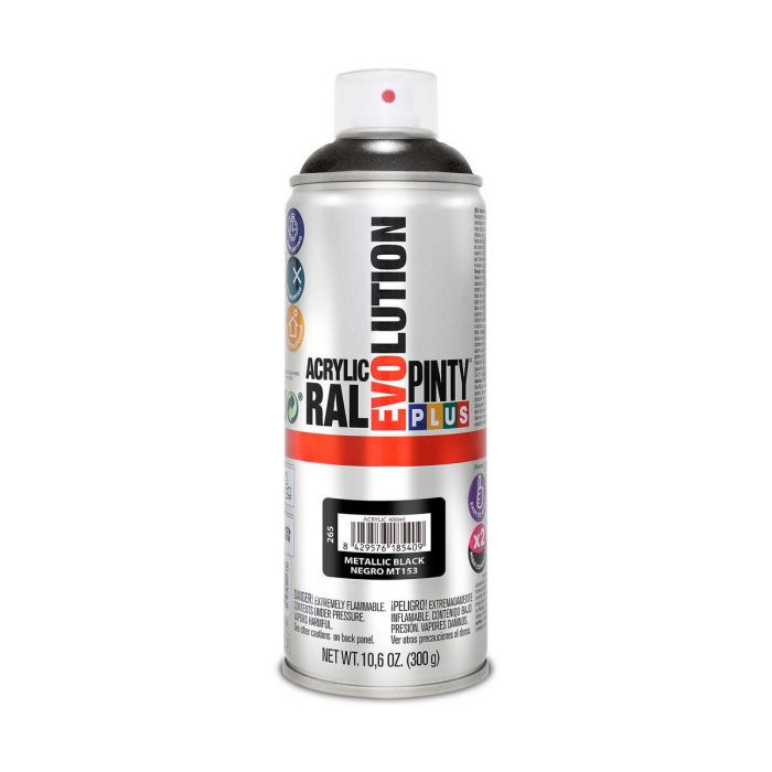 Pintura en spray pintyplus evolution metalizada 520cc negro mt153