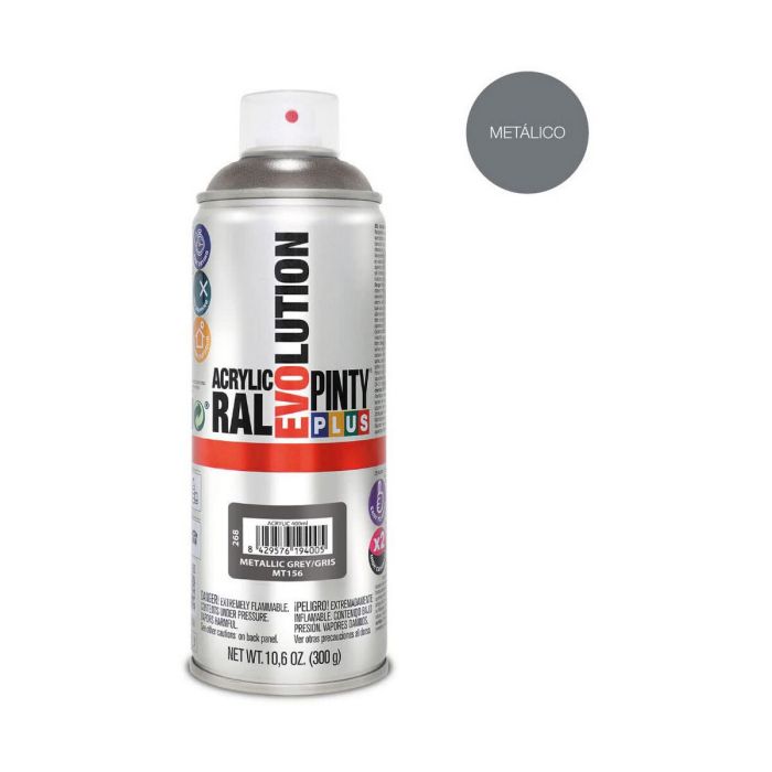 Pintura en spray Pintyplus Evolution MT156 Metalizado 300 ml Gris 1