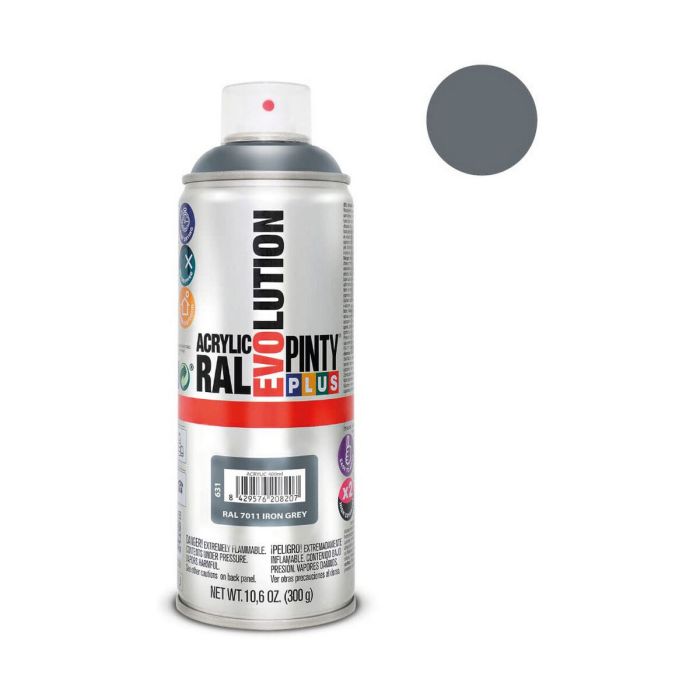 Pintura en spray Pintyplus Evolution RAL 7011 300 ml Iron Grey 1