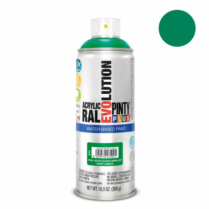 Pintura en spray Pintyplus Evolution RAL 6029 Base de agua Mint Green 300 ml 1