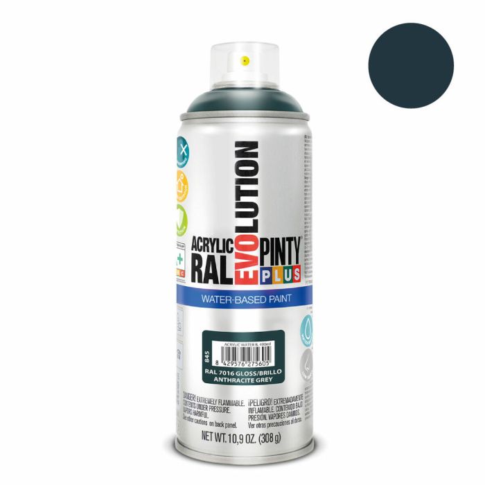 Pintura en spray Pintyplus Evolution RAL 7016 Base de agua Antracita 300 ml 1