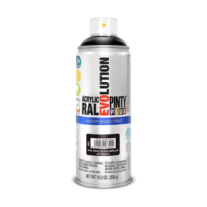 Pintura en spray pintyplus evolution water-based 520cc ral 9005 negro intenso