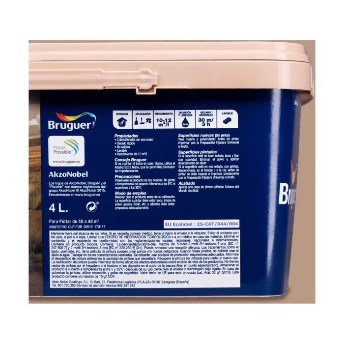Pintura Bruguer Kenia 4 L Marrón natural 2
