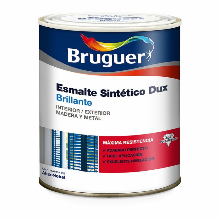 Esmalte sintetico dux negro brillante 0,75l bruguer