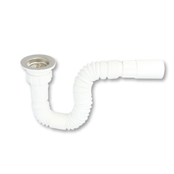Sifón de Lavabo Fontastock articulado Blanco 1-1/2" x 40 1