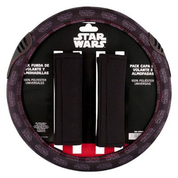 Funda para Volante + Almohadillas para Cinturón Star Wars Darth Vader Universal Negro 3 Piezas 1