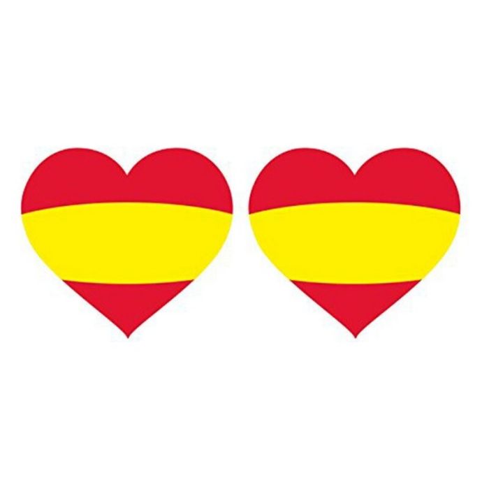 Pegatinas Bandera España (2 uds) Corazón