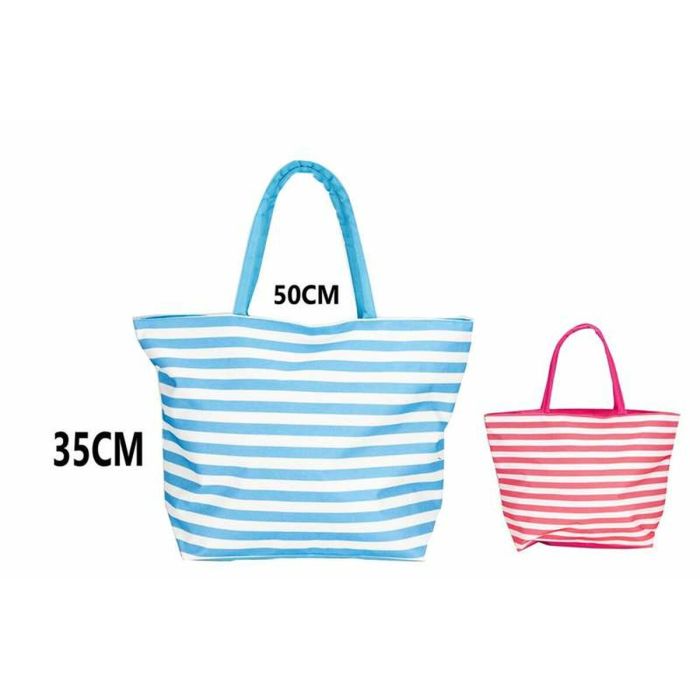 Bolsa de Playa Bismark Azul Rosa Oxford 50 x 16 x 35 cm 2