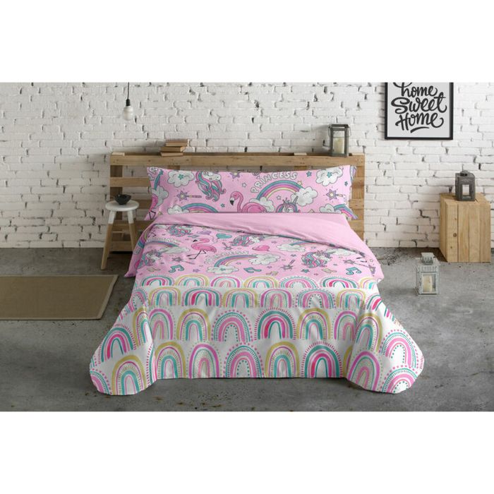 Juego de funda nórdica Pierre Cardin Unicornios Rosa Cama de 105 3 Piezas