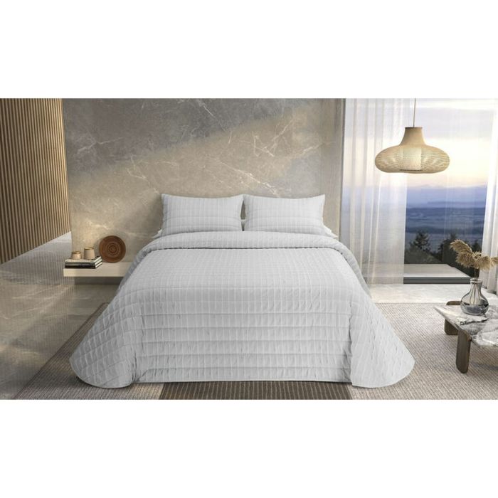 Colcha Pierre Cardin ONDAS Blanco Cama de 90 (2 Piezas) 2