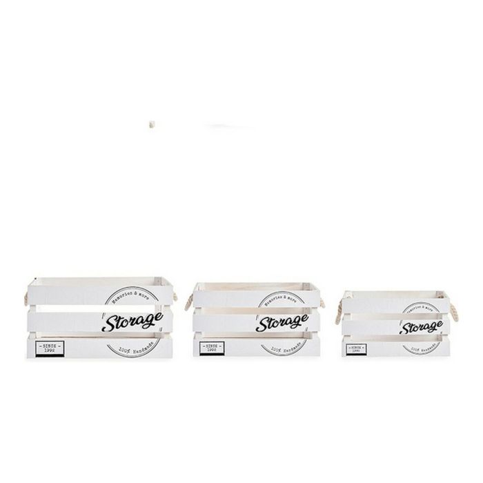Juego de Cajas Decorativas Storage Blanco 30 x 20 x 40 cm 1 Juego de Cajas Decorativas Storage Blanco 30 x 20 x 40 cm 1