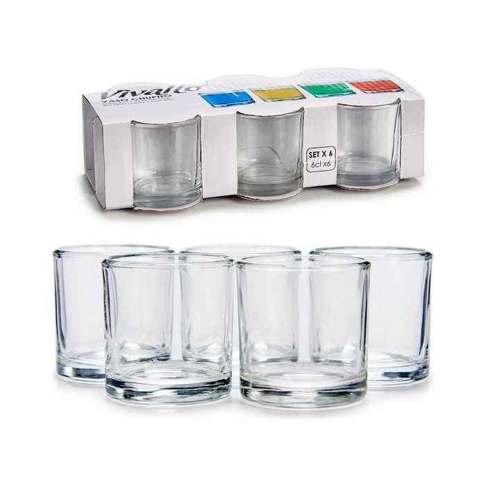 Set de Vasos de Chupito Vivalto 60 ml Transparente Vidrio Cristal (60 ml) (6 Piezas)
