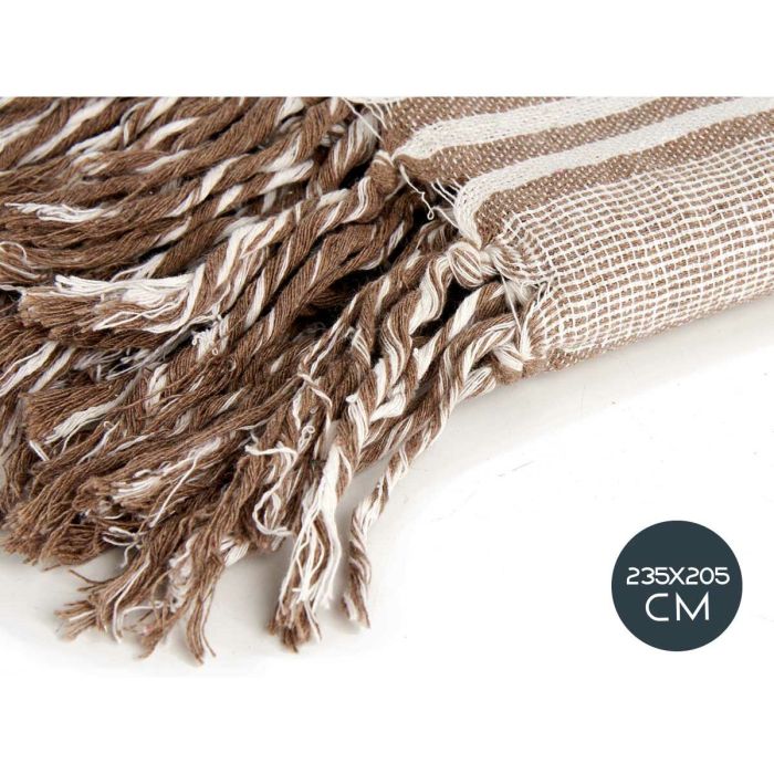 Foulard Multiusos Rayas Beige Blanco (205 x 235 cm) 1 Foulard Multiusos Rayas Beige Blanco (205 x 235 cm) 1