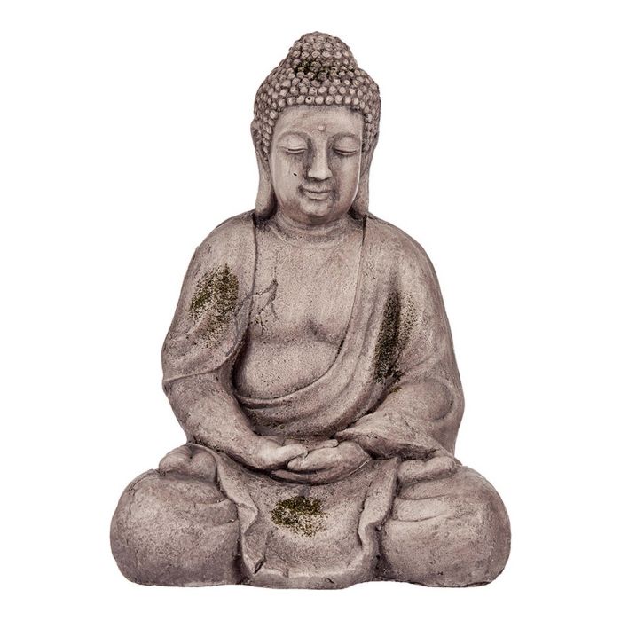 Figura Decorativa para Jardín Buda Gris Poliresina (23 x 42 x 30 cm)