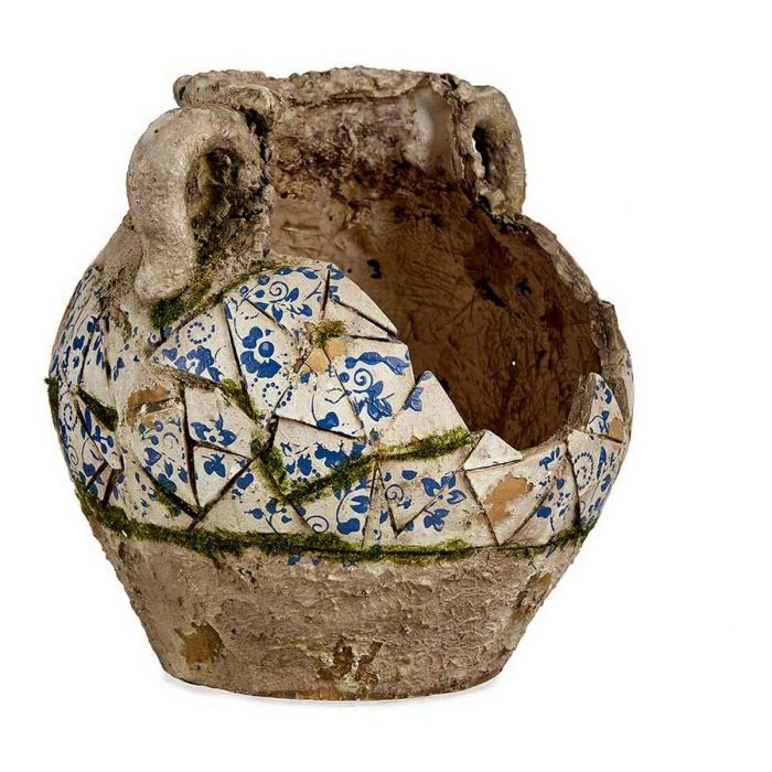 Jarrón de poliresina rústico Ibergarden 29 cm - Gris, Blanco, Azul (2 Unidades) Jarrón de poliresina rústico Ibergarden 29 cm - Gris, Blanco, Azul (2 Unidades)