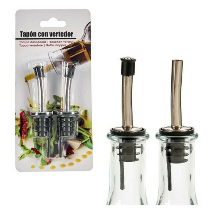 Tapón Dosificador Negro Gris Acero Inoxidable 2 Tapón Dosificador Negro Gris Acero Inoxidable 2