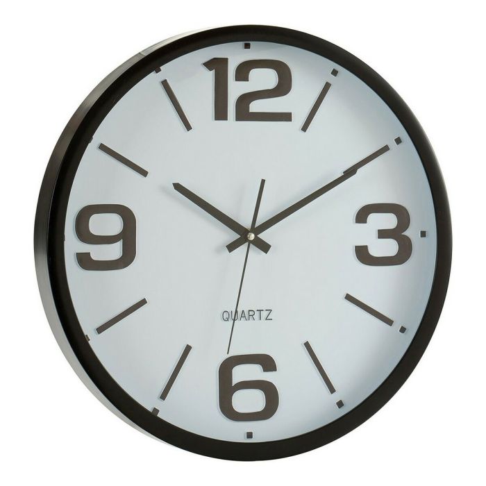 Reloj Blanco Negro Cristal Plástico 40 x 5 x 40 cm 2
