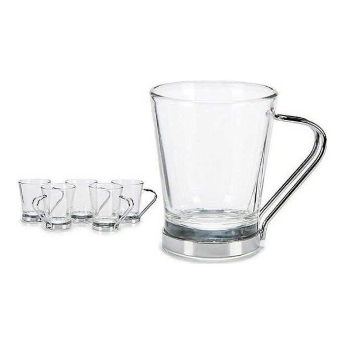 Juego de Tazas de Café Cristal Metal (85 ml) (6 Piezas) 1 Juego de Tazas de Café Cristal Metal (85 ml) (6 Piezas) 1