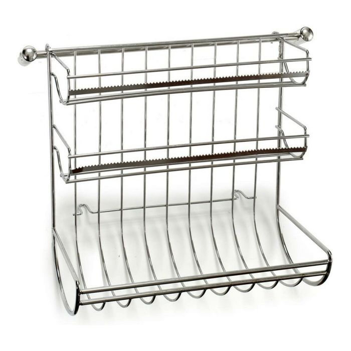 Portarrollos Triple Cromado Kinvara 32x30x16 cm - Metal Plata (6 Unidades) Portarrollos Triple Cromado Kinvara 32x30x16 cm - Metal Plata (6 Unidades)