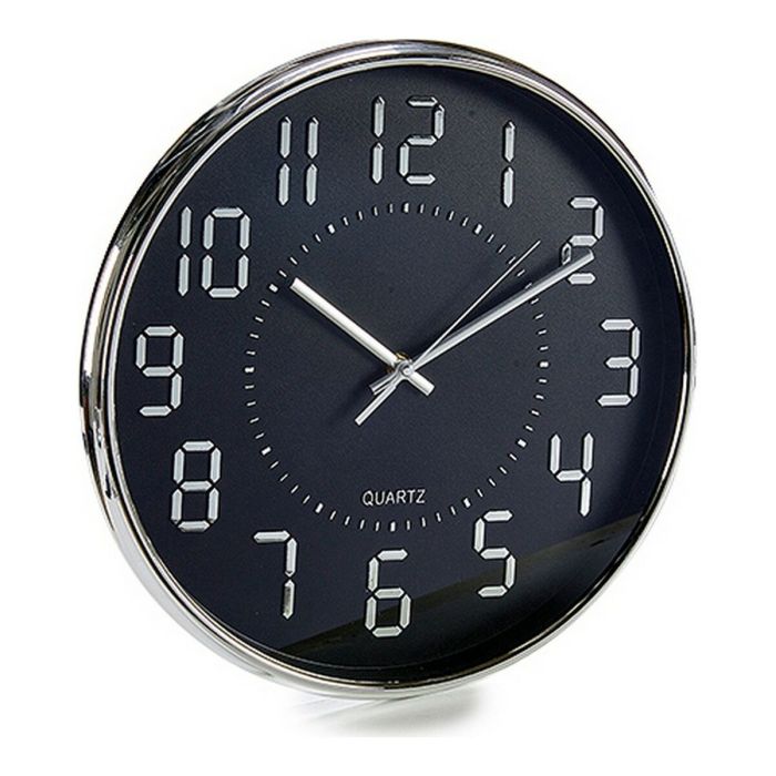 Reloj de Pared Negro Gris Blanco Plástico Vidrio 33 x 4 x 33 cm