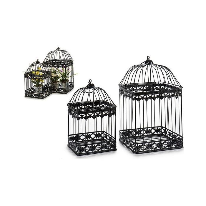 Jaula Negro Metal Forja Negra (2 Piezas) (23 x 40 x 23 cm) 0 Jaula Negro Metal Forja Negra (2 Piezas) (23 x 40 x 23 cm) 0