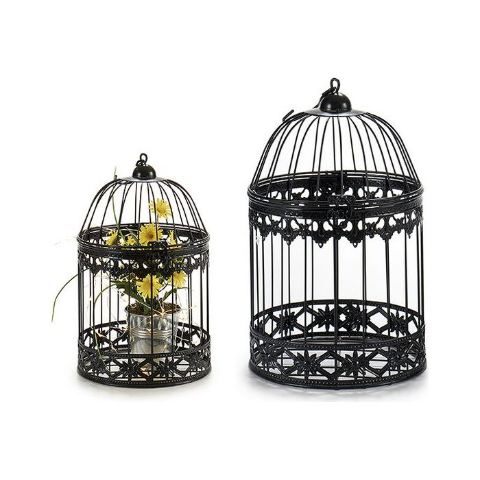 Jaula Negro Metal Forja Negra (19 x 30 x 19 cm) 0 Jaula Negro Metal Forja Negra (19 x 30 x 19 cm) 0