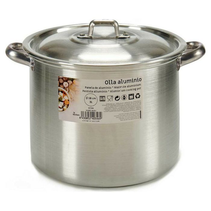 Olla de Aluminio Kinvara 18 cm 3 L - Plata, Apta Gas/Horno/Lavavajillas (6 Unidades) Olla de Aluminio Kinvara 18 cm 3 L - Plata, Apta Gas/Horno/Lavavajillas (6 Unidades)