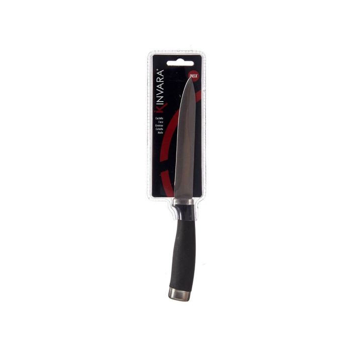 Cuchillo de Cocina Plateado Negro Acero Inoxidable Plástico 1,5 x 23,5 x 2,5 cm 1