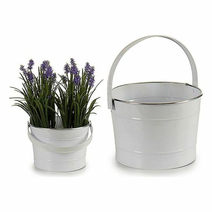 Cubo Metal C Asa Blanca Filo Plata Ibergarden 27X29CM (12 Unidades) Cubo Metal C Asa Blanca Filo Plata Ibergarden 27X29CM (12 Unidades)