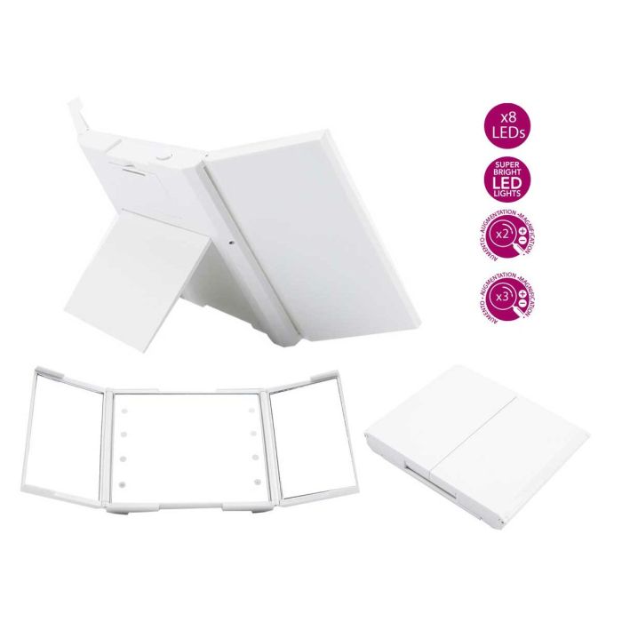 Espejo de Bolsillo Blanco ABS 1,5 x 9,5 x 11,5 cm 1 Espejo de Bolsillo Blanco ABS 1,5 x 9,5 x 11,5 cm 1