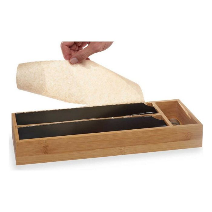 Dispensador Doble Film Natural Negro Acero Inoxidable Bambú (40 x 7 x 13 cm) 1 Dispensador Doble Film Natural Negro Acero Inoxidable Bambú (40 x 7 x 13 cm) 1