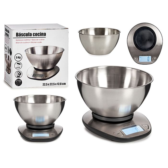 Báscula Digital de Cocina Metal 5 kg (22 x 13 x 22 cm) 1 Báscula Digital de Cocina Metal 5 kg (22 x 13 x 22 cm) 1