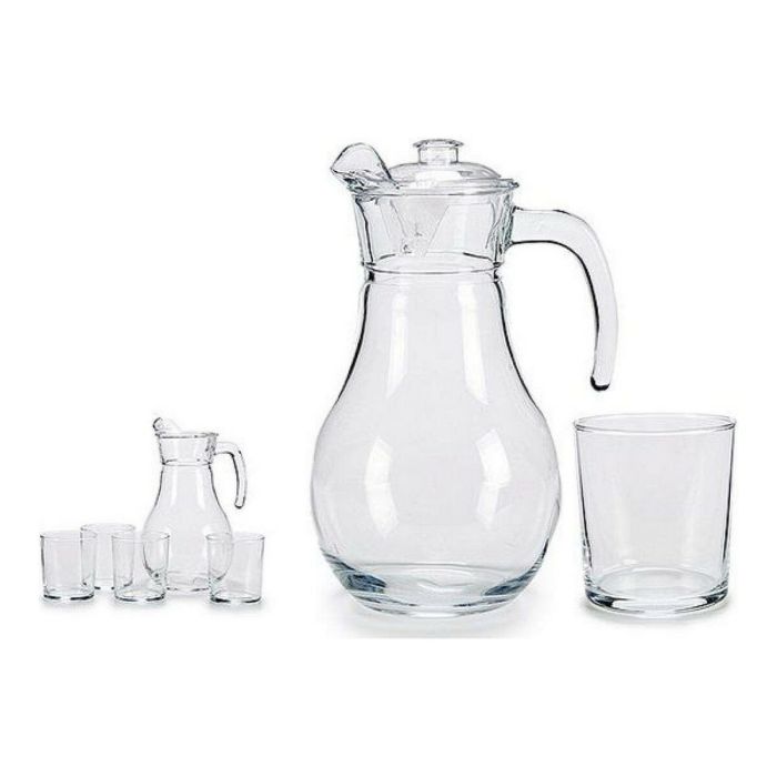 Set de Vasos Vivalto Jarra 5 pcs Transparente Vidrio Cristal 4 x (40 cl) / 1 x (1,8 l) 1