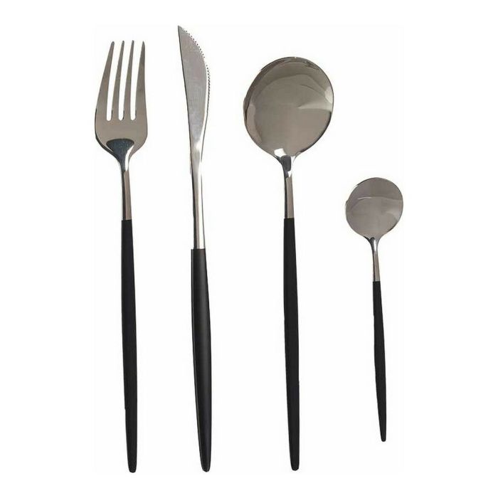 Set Cubiertos 8Pcs Plata Negro Kinvara 16X5CM (12 Unidades) Set Cubiertos 8Pcs Plata Negro Kinvara 16X5CM (12 Unidades)