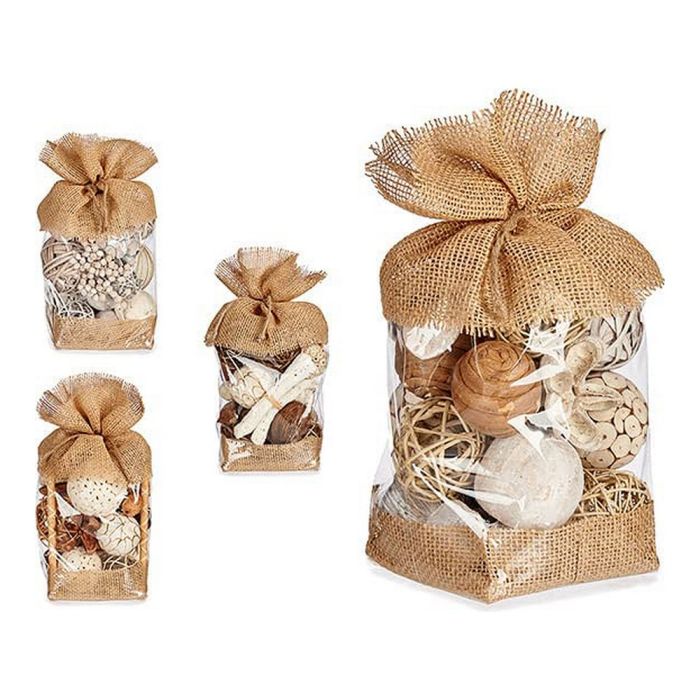 Bolas Decoración Blanco Marrón Mimbre 1 Bolas Decoración Blanco Marrón Mimbre 1